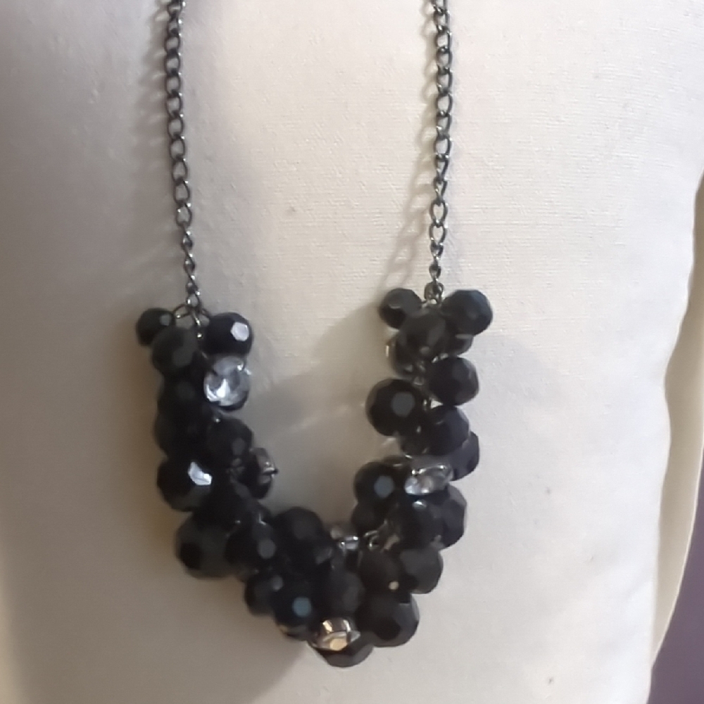 Elegant Black Beaded Necklace